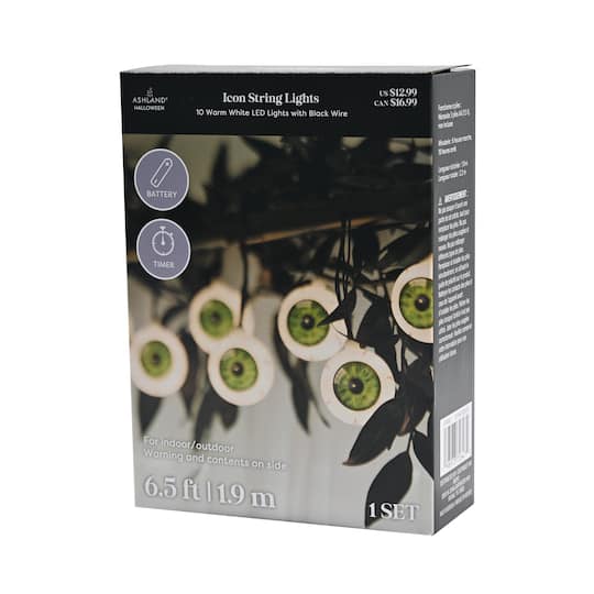 10ct. Eyeball Icon LED String Lights by Ashland®